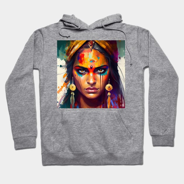 Powerful Hindu Woman #1 Hoodie by Chromatic Fusion Studio